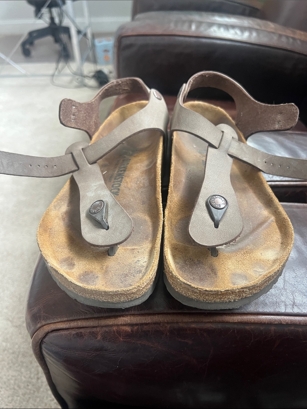 Birkenstock Brown/Tan Thong Sandals